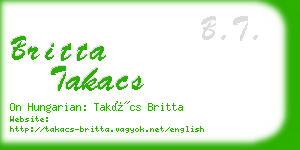 britta takacs business card